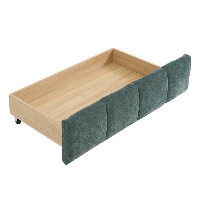 California King Size Upholstered Bed Frame With Headboard And Solid Bed Frame, With Drawer For Storage(90.5"*80.5"*31")
