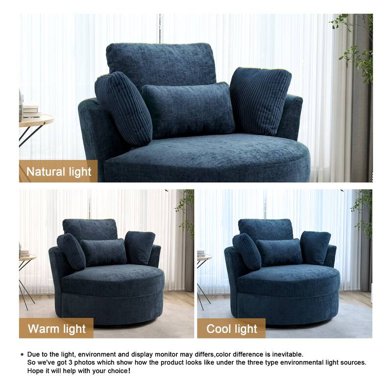 Modern Swivel Chair with Pillows for living room