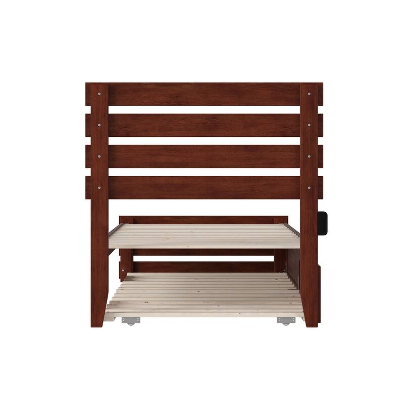 Oxford Bed with Footboard and USB Turbo Charger with Twin XL Trundle