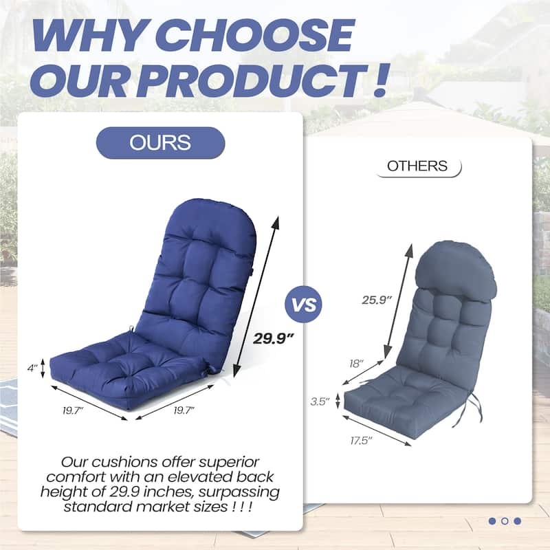 Adirondack Style Patio Outdoor Chair Cushion for Adirondack Chair or Lounge Rocking Chair - See picture
