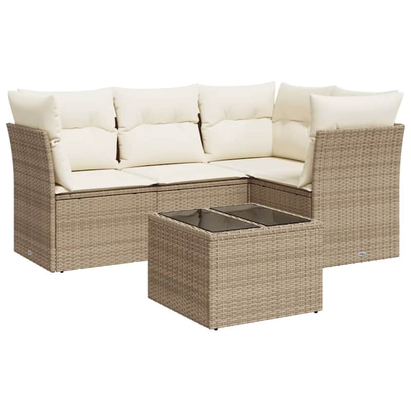 vidaXL Garden Sofa Set Beige - 21.7 x 21.7 x 14.6