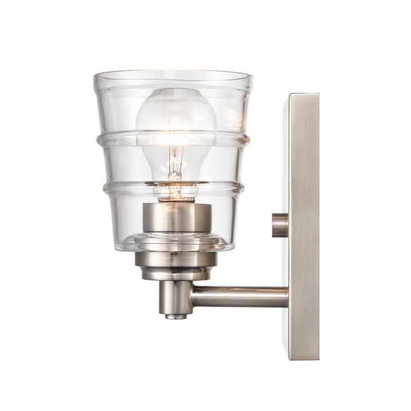 Elk Home Pulsate Satin Nickel With Clear Glass Vanity Light