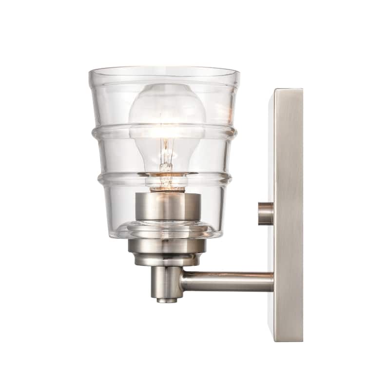 Elk Home Pulsate Satin Nickel With Clear Glass Vanity Light