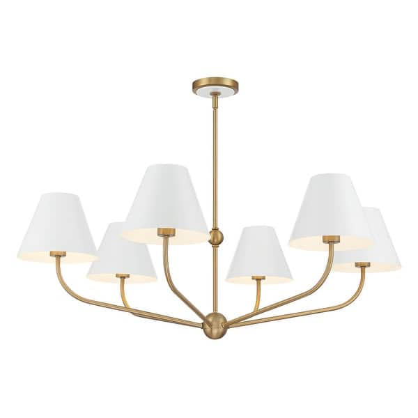 slide 2 of 11, Crystorama Lighting Group XAV-B9316 Xavier 6 Light 40" Wide Chandelier Vibrant Gold / White