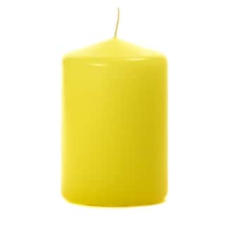 Shop 6 Pcs 3x4 Yellow Pillar Candles Unscented 3 In Diameterx4 5