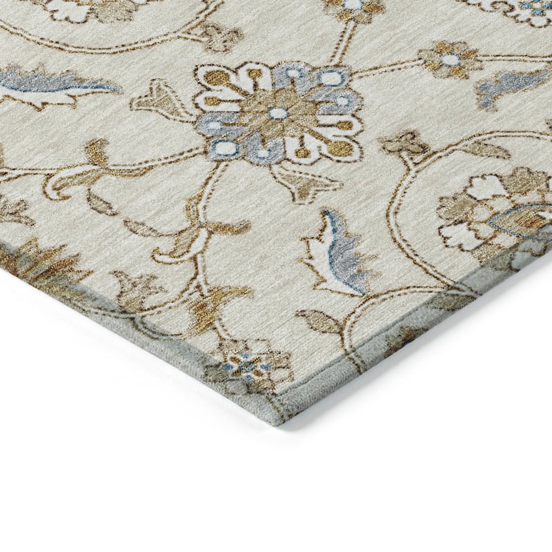 Machine Washable Indoor/ Outdoor Traditional KashanChantille Rug