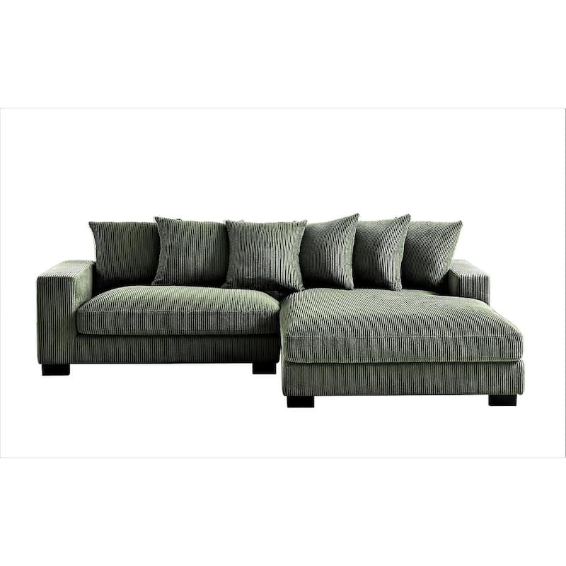 Us Pride Furniture Payan 102.4" Wide Corduroy L-Shape Sectional Sofa