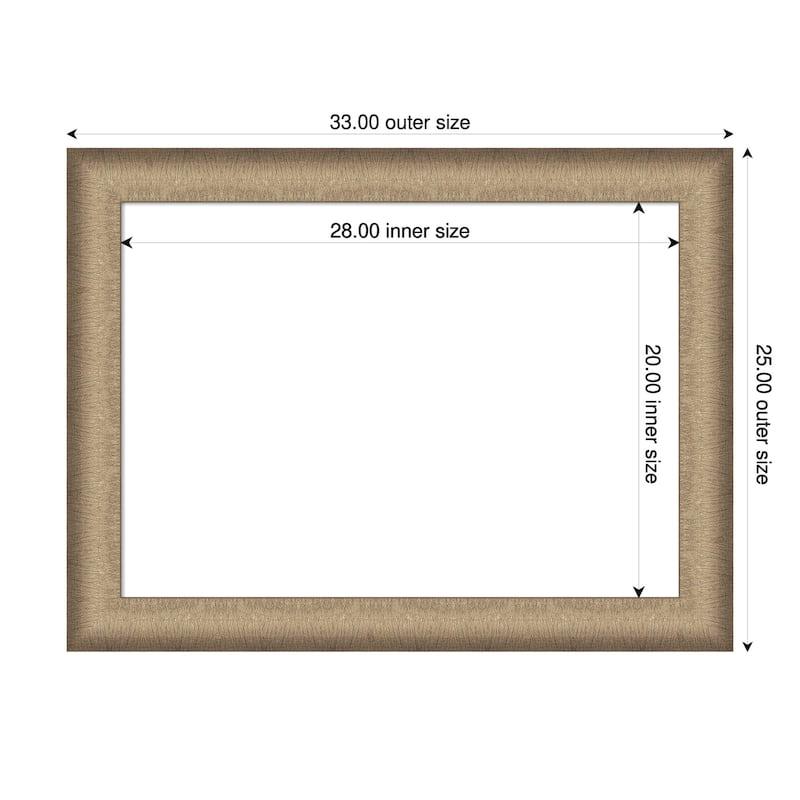 Amanti Art Elegant Brushed Bronze Framed Dry Erase Magnetic Board - 33 x 25 in