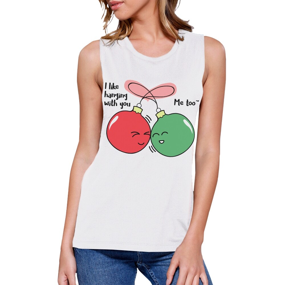 Shop Hashtag Selfie Elf Muscle Top Womens Christmas Workout Top