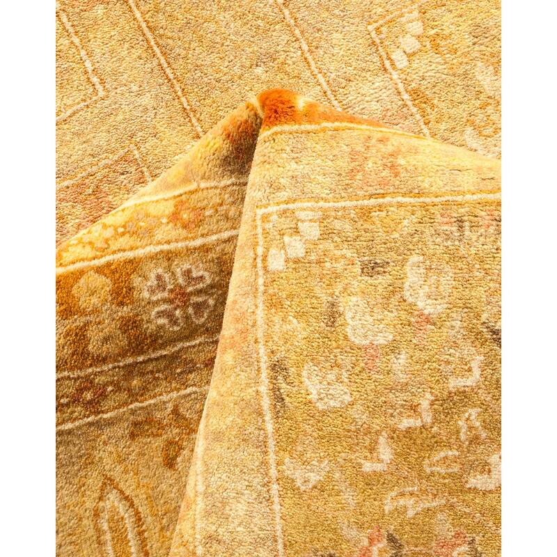 Overton Hand Knotted Wool Vintage Inspired Traditional Mogul Ivory Area Rug - 9' 2" x 13' 5"