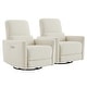 preview thumbnail 105 of 171, Spruce & Spring Asher Power Swivel Glider Recliner Linen-Fabric-Set of 2