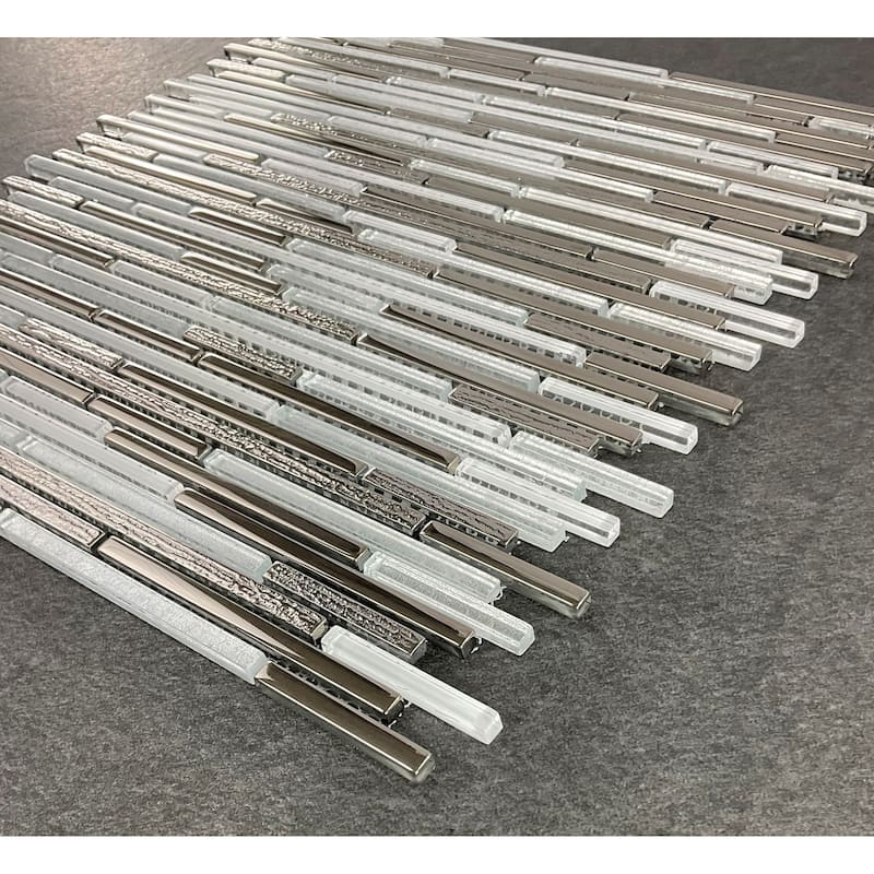 Glass Linear Wall Mosaic Tiles