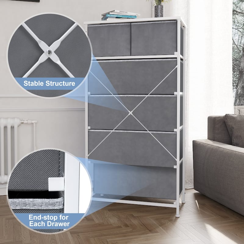 6-drawer Chest Vertical Dresser Storage Tower by Crestlive Products