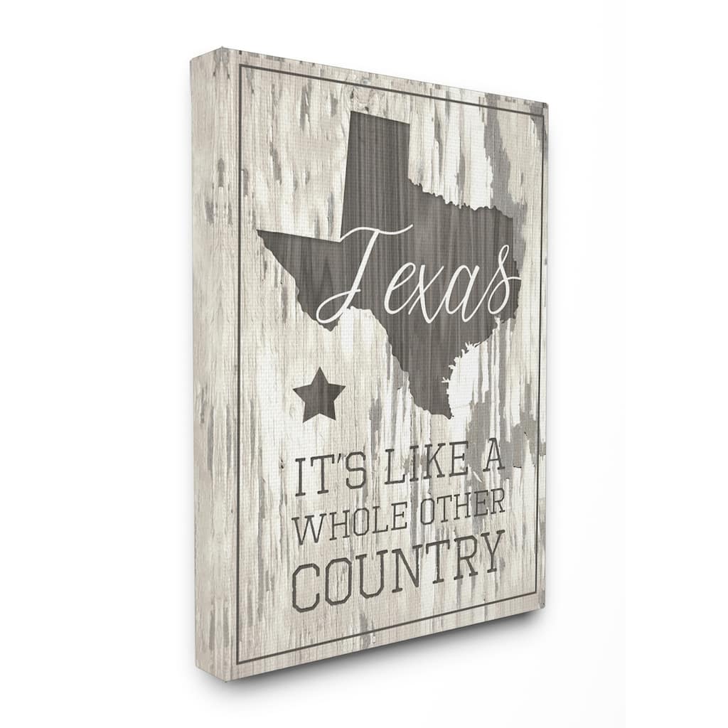 Stupell Texas, A Whole Other Country Stretched Canvas Wall Art