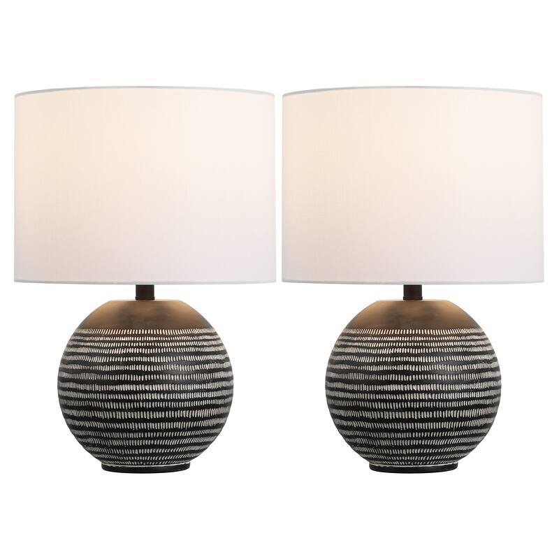 SAFAVIEH Lighting Soto 20-Inch Resin Table Lamp (Set of 2) - 14"W x 14"D x 20"H - Black