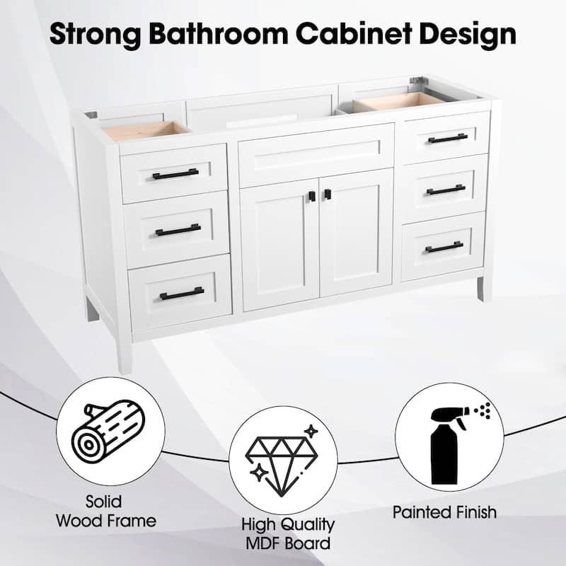 Nephelily 48" 60" 72" Bathoom Vanity Base Only, Easy-to-Install