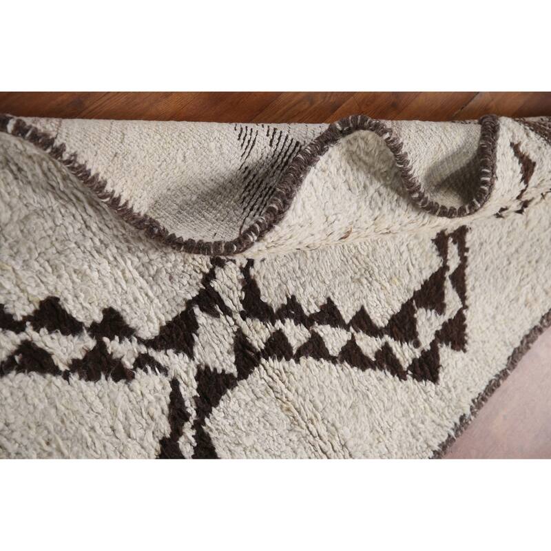Ivory Anatolian Turkish Runner Rug Handmade Wool Carpet - 3'3"x 11'1"