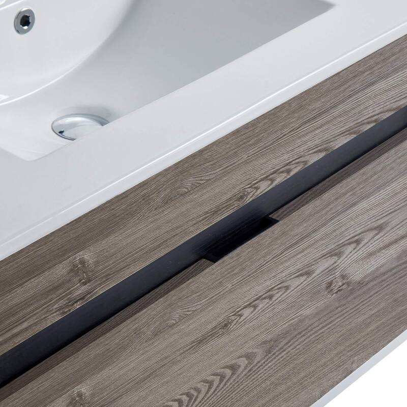 Fine Fixtures - Wall Mount Bathroom Vanity And Sink, Knob Free Design - Alpine Collection -