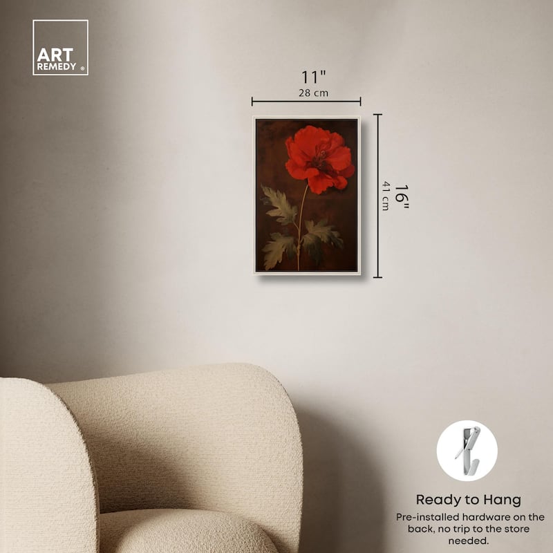 Flourish in Red I Canvas by Art Remedy