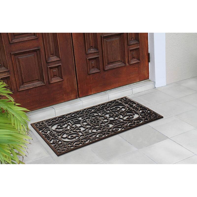 A1HC Natural Coir and Rubber Modern Indoor/Outdoor Grill Doormat