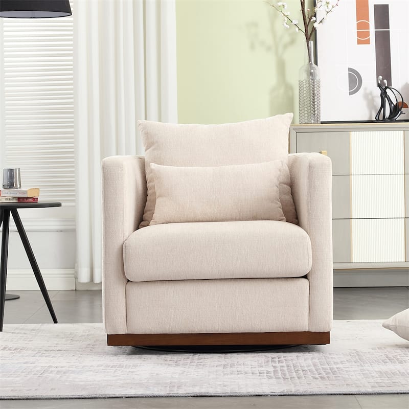 Swivel Barrel Chair,Comfy Round Accent Sofa Chair for Living Room