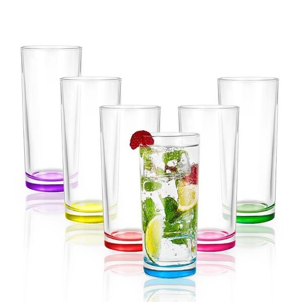 JoyJolt Colored Highball Glasses 11.5 oz Set of 6. Opens flyout.