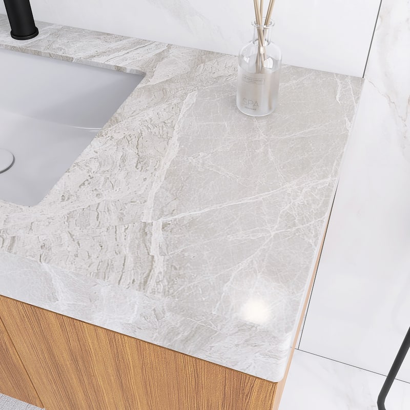 48" Wall-Mounted Bathroom Vanity with Ceramic Sink - 47.64'' x 18.9'' x 17.72''