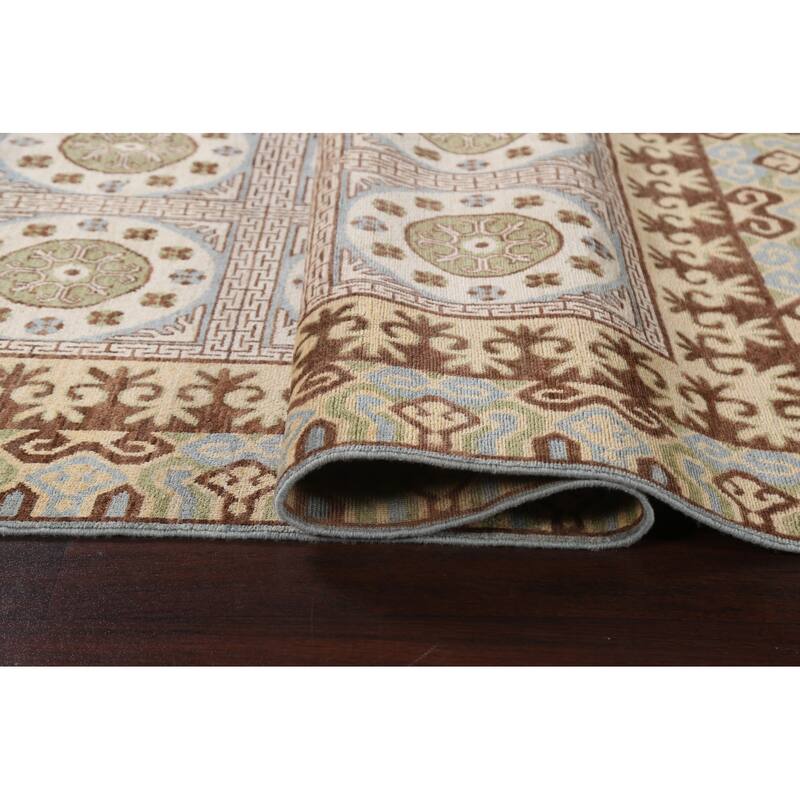 Vegetable Dye Traditional Khotan Oriental Wool Area Rug Hand-knotted - 6'3" x 9'7"