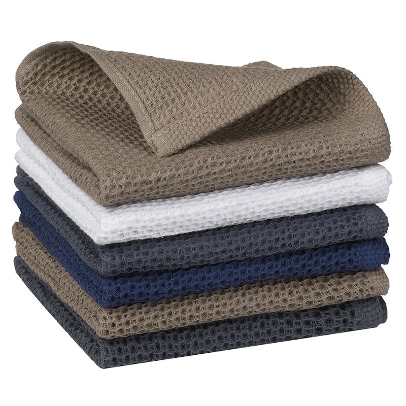 100% Cotton Dish Clothes, Double-Sided Waffle Weave Kitchen Towels, Absorbent Kitchen Dish Cloths