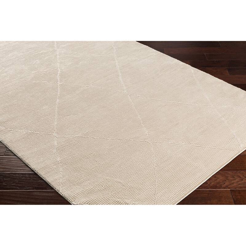Livabliss Alder Machine Washable Subtle Trellis Area Rug.