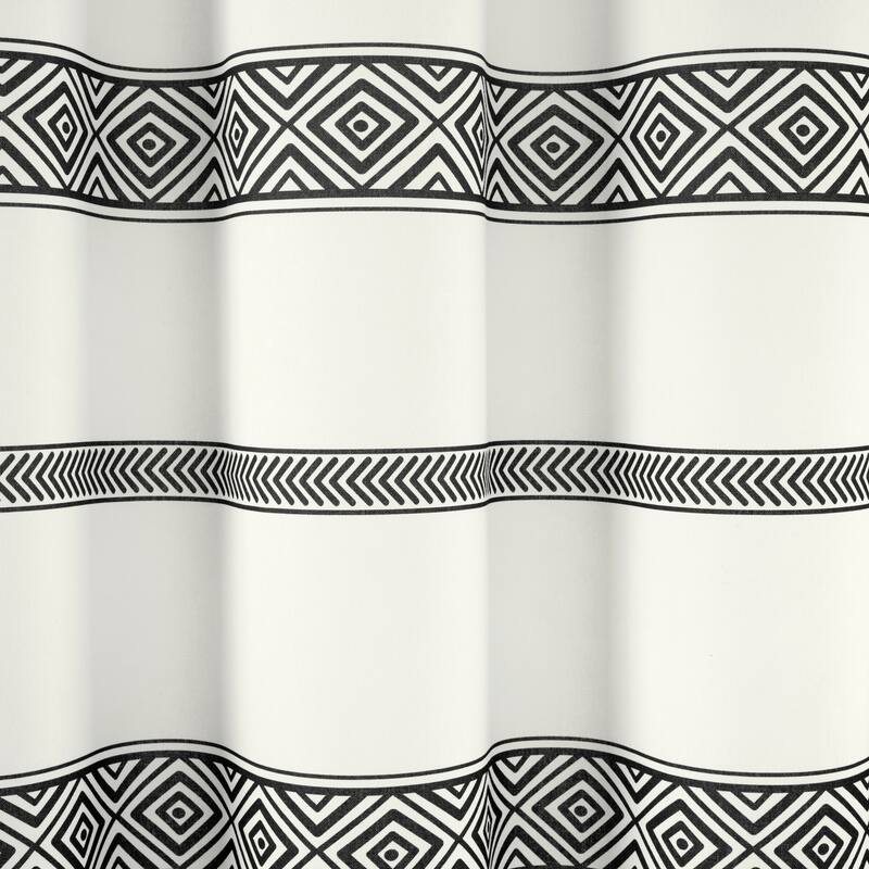 Lush Decor Ava Boho Stripe Tassel Yarn Dyed Eco-Friendly Recycled Cotton Shower Curtain