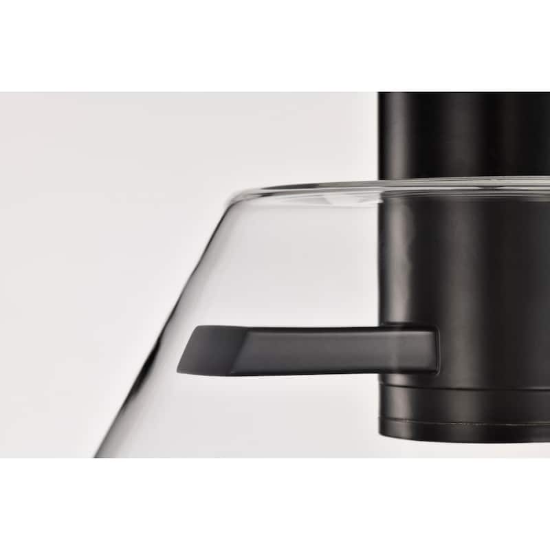 Edmond 14 Inch LED Pendant Matte Black with Clear Glass - Matte Black