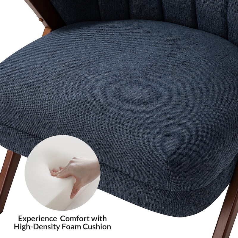 Vivian Mid-century Barrel Chair with a Scalloped Back Set of 2 by HULALA HOME