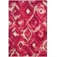 preview thumbnail 26 of 36, SAFAVIEH Monaco Farahnaz Boho Ogee Watercolor Rug 4' x 5'7" - Fuchsia/Cream - Rectangle