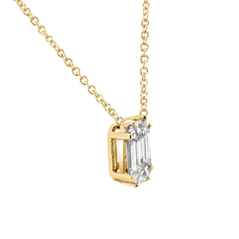 Auriya 14k Gold 1/2ctw Emerald-cut Diamond Necklace (E-F, VS1-VS2) - White