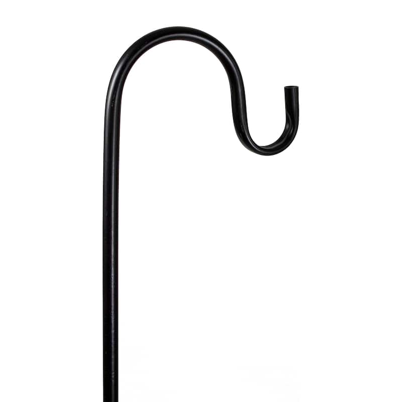 48" Black Metal Shepard's Hook Outdoor Garden Stake