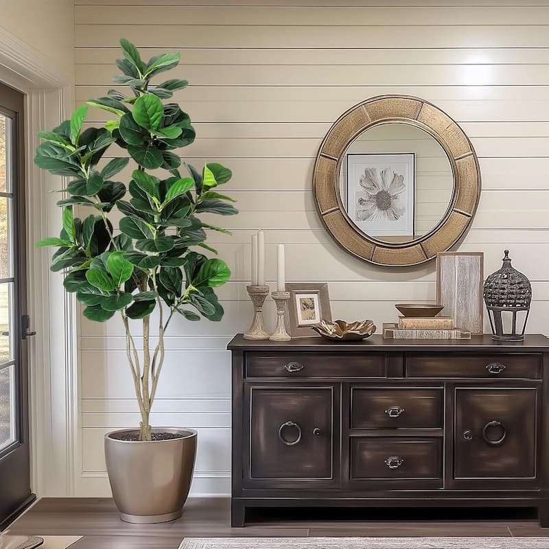 Fiddle Leaf Fig Artificial Tree Faux Floor Plant for Home Decor