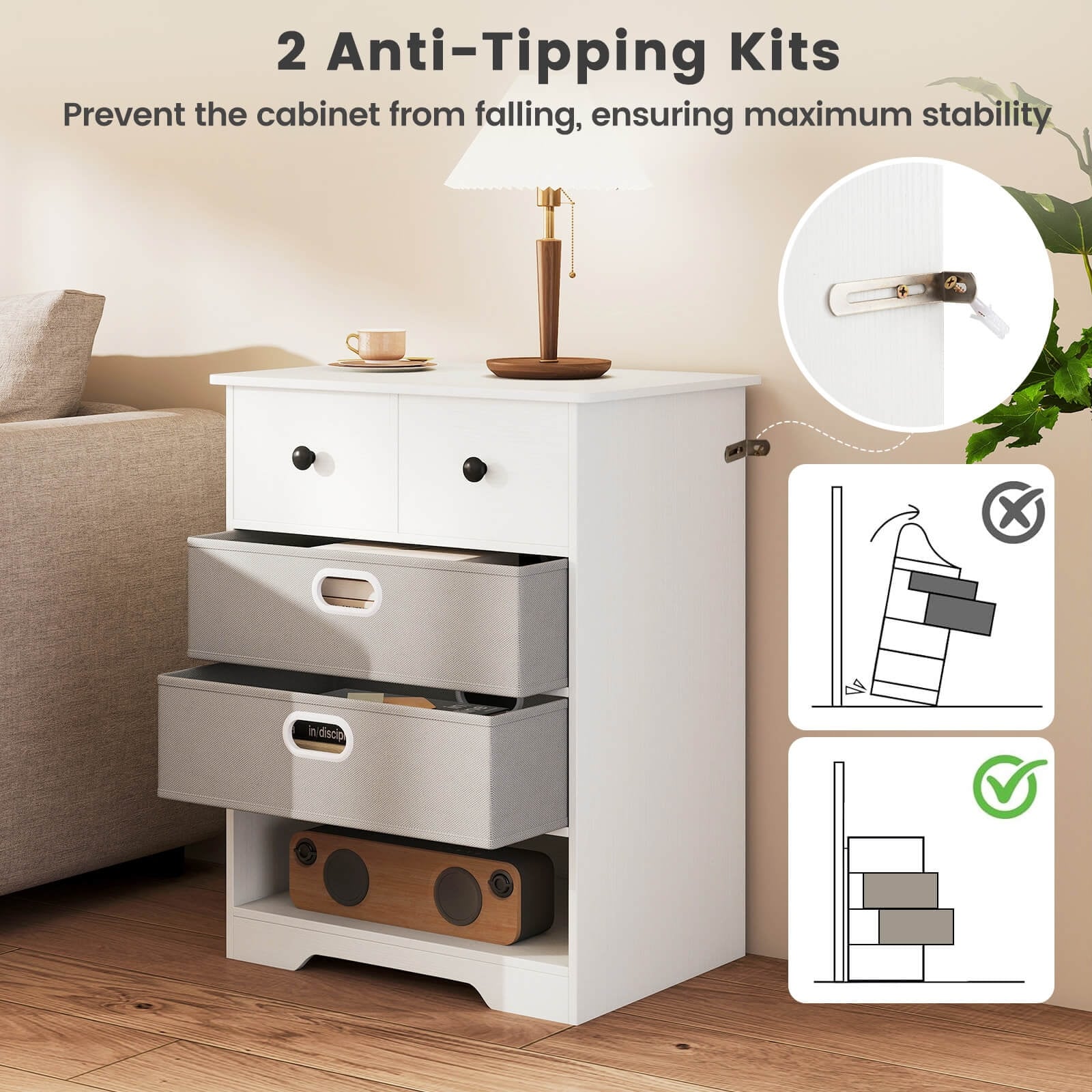 カデル】cadeal 4drawer chest Amazon.com: SUPER DEAL Dresser for