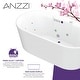 preview thumbnail 10 of 12, ANZZI Sofi 5.6 ft. Center Drain Whirlpool and Air Bath Tub in White