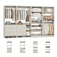 preview thumbnail 10 of 13, Cimly Set of 4 Closet Organizer with Drawers and Shoe Rack, Freestanding Closet System with Hanging Rods
