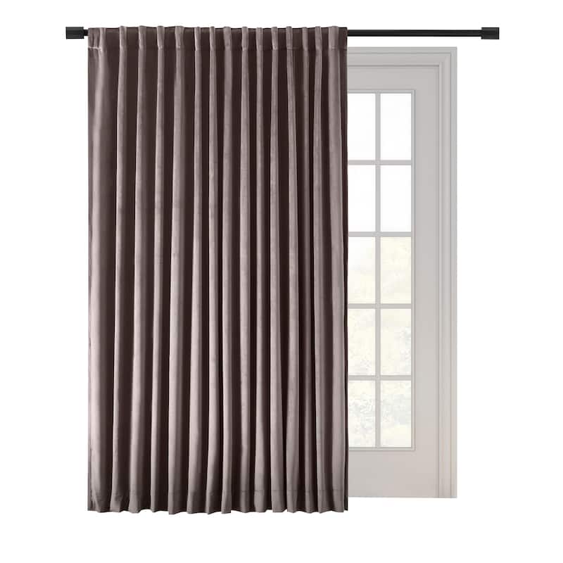 Premium Velvet Blackout Liner Rod Pocket w Back Tab Curtain Double Wide Patio Panel
