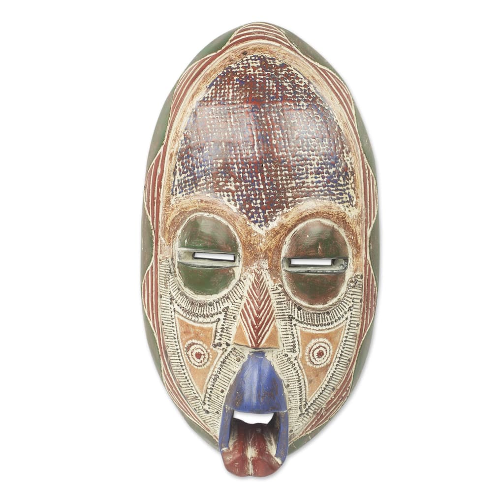 Novica Handmade Ghost Mask African Wood Mask