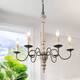 The Gray Barn Modern Farmhouse 6-Light French Country Candle Distressed Wood Chandelier