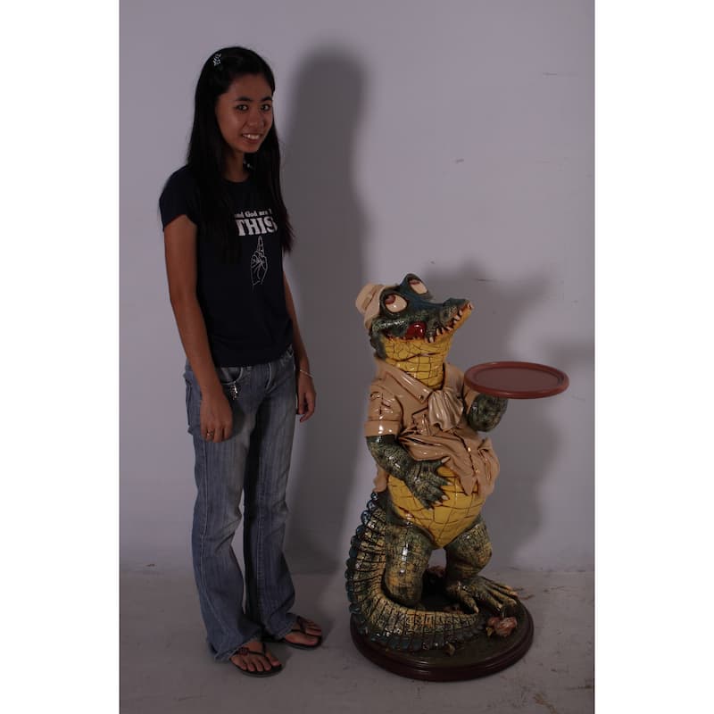 Crocodile Butler with Tray 39"