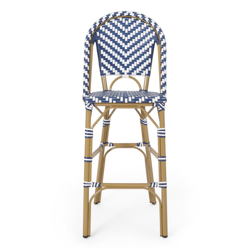 29.5" Outdoor Pe Rattan French Barstool (Excluding the table)