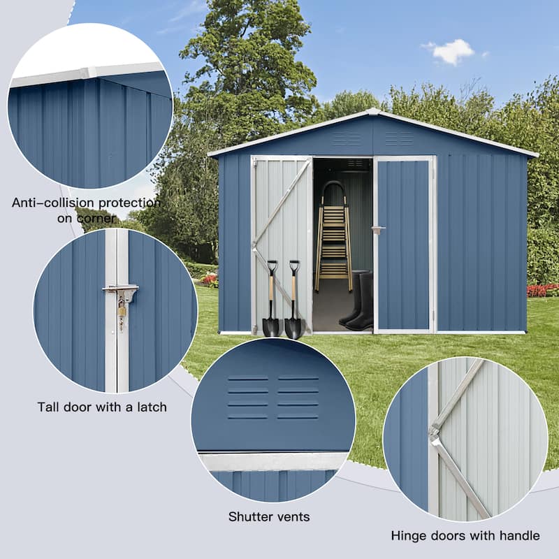 GDFStudio - Ryder Metal Garden Shed 10ft x 12ft Outdoor Storage Shed