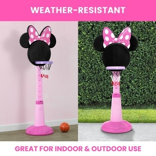 Minnie Mouse Plastic Basketball Set by Delta Children - Includes Basketball Hoop, 1 Basketball and Ball Pump