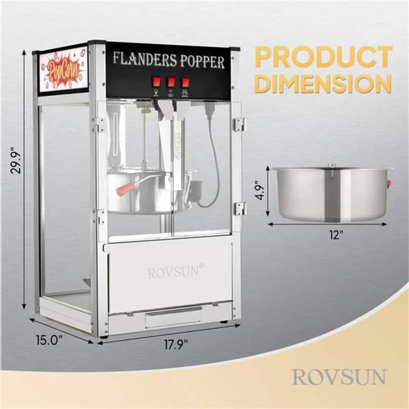 1600W 120V 16oz Kettle Popcorn Machine Maker Countertop