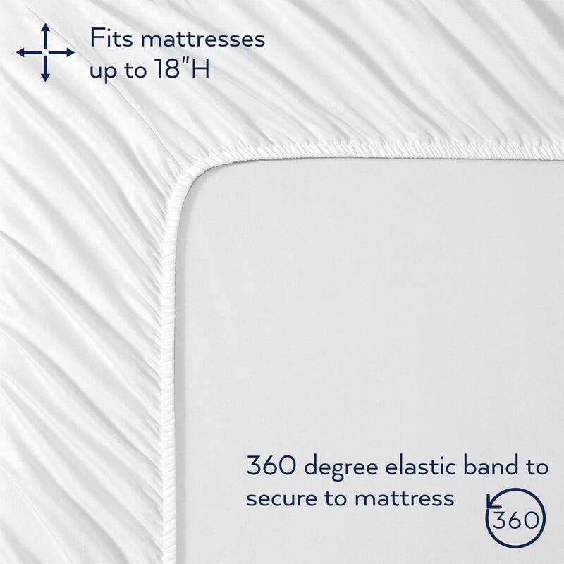 Thomasville 1500 Thread Count White 6 Piece Premium Cotton Rich Sateen Sheet Set