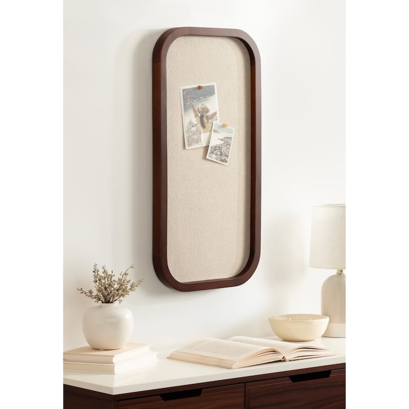 Kate and Laurel Hutton Wood Framed Fabric Pinboard